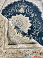 فرش رنگ سرمه ای جدید 1200شانه کاشان طرح دلوین