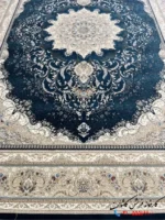فرش سرمه ای جدید 1200شانه کاشان طرح