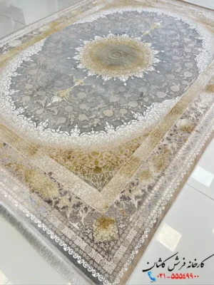 فرش طلاکوب وینتیج طرح شاهانه 1200شانه