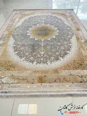 فرش وینتیج طوسی طلایی شاهانه 1200 شانه
