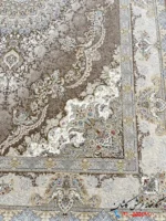 فرش ترنج دار 1500 شانه طرح محوا شکلاتی