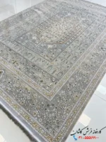 فرش درخت زندگی رنگ سیلور 1200 شانه کاشان