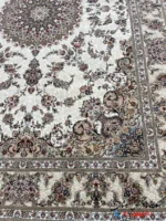 فرش سفید صدفی طرح ماهان 1200 شانه