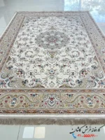 فرش سفید کرم 1500 شانه نگارستان کاشان