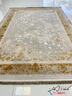 فرش طرح طلاکوب گل برجسته جدید 1500شانه نسیم