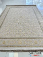 فرش طلاکوب گل برجسته 1500 شانه طرح رها کرم