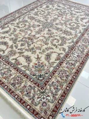 فرش کرم جدید 1200 شانه طرح آریانا کاشان