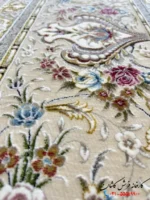 فرش کرم جدید 1500 شانه برجسته روژان کاشان