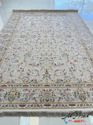 فرش کرم طلایی 1500 شانه طرح دلسا