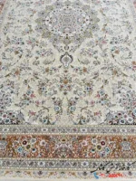 فرش کرم گلبهی جدید اوان 1500 شانه کاشان