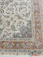 فرش کرم گلبهی طرح اوان 1500 شانه کاشان