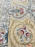 فرش کلاسیک جدید باغ بهشت کرمی 1500 شانه کاشان