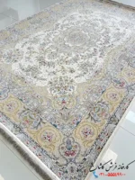فرش کلاسیک جدید طرح باغ بهشت کرم 1500 شانه کاشان