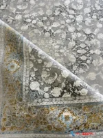 فرش 1500 شانه آبی طلایی جدید نسیم کاشان