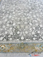 فرش 1500 شانه آبی طلایی طرح نسیم