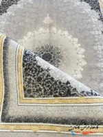 فرش 700 شانه گل برجسته رنگ طوسی طرح وارش