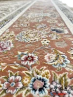 فرش رنگ کرم گلبهی جدید 1500 شانه طرح هما کاشان