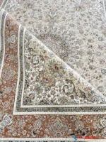 فرش رنگ کرم گلبهی جدید 1500 شانه هما کاشان