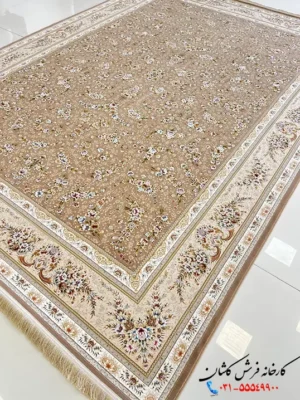 فرش شکلاتی طرح افشان نیکا 1500 شانه کاشان