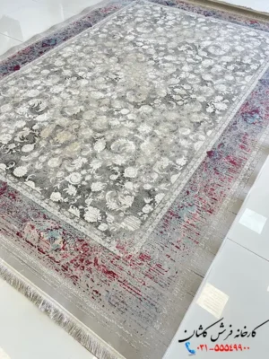 فرش لاکی مدرن 1500 شانه طرح نسیم کاشان