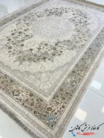 فرش نقره ای جدید 1500 شانه طرح صبا کاشان