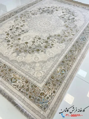 فرش نقره ای جدید 1500 شانه طرح صبا کاشان