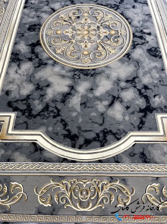 فرش ورساچه جدید 1200شانه آویژه دودی طلایی کاشان فرش ورساچه جدید 1200شانه آویژه دودی طلایی کاشان