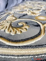 فرش ورساچه جدید 1200شانه آویژه رنگ دودی طلایی کاشان