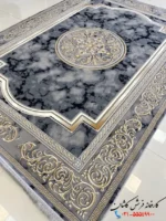 فرش ورساچه جدید 1200شانه طرح آویژه دودی طلایی