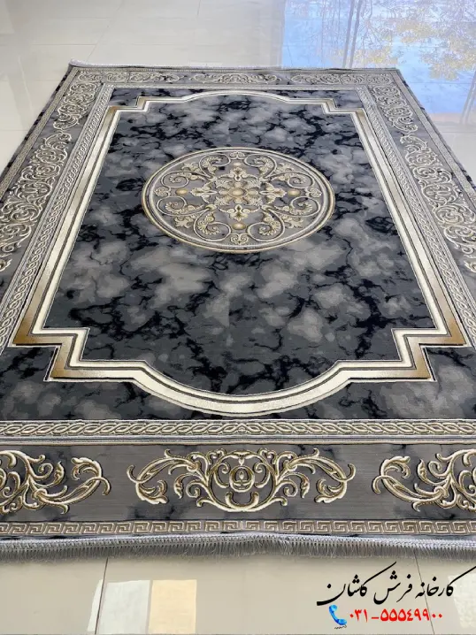 فرش ورساچه جدید 1200شانه طرح آویژه دودی طلایی کاشان فرش ورساچه جدید 1200شانه طرح آویژه دودی طلایی کاشان