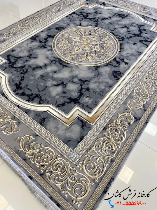 فرش ورساچه جدید 1200شانه طرح آویژه دودی طلایی فرش ورساچه جدید 1200شانه طرح آویژه دودی طلایی