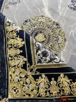 فرش ورساچه طلایی سرمه ای 1200شانه مارتین کاشان