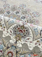فرش کرم طلایی گل برجسته 1500 شانه بهار