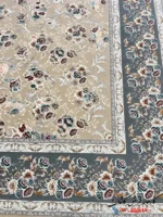 فرش 1200 شانه افشان بژ طرح گلستان کاشان