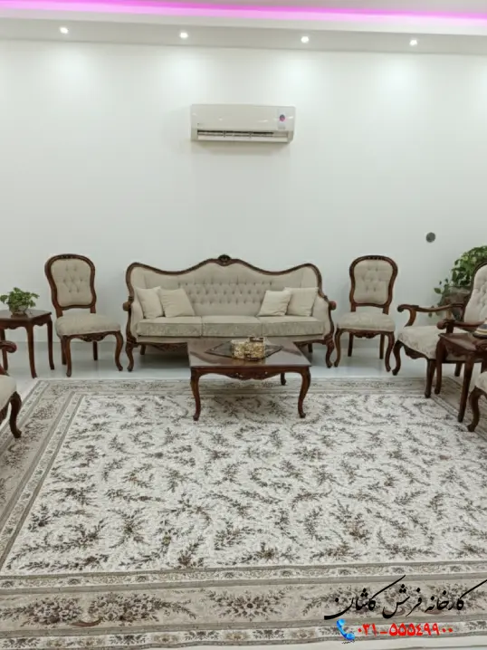 فرش 1500 شانه کژال سفید کاشان