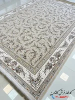 فرش افشان کرم 1500 شانه طرح کژال کاشان