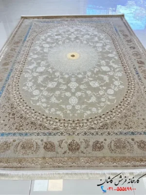 فرش بژ جدید 1200شانه کاشان چهل ستون