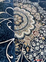 فرش رنگ سرمه ای 1200 شانه طرح چکاوک