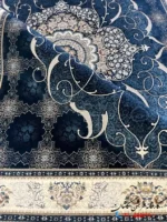 فرش رنگ سرمه ای 1200 شانه چکاوک کاشان