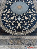 فرش رنگ سرمه ای جدید 1200 شانه طرح چهل ستون کاشان