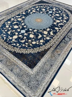 فرش رنگ سرمه ای جدید 1200 شانه چهل ستون