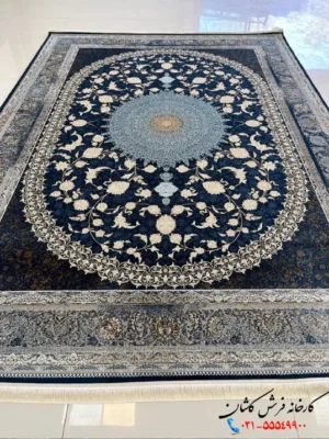فرش سرمه ای جدید 1200 شانه چهل ستون