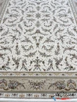 فرش طرح افشان سفید 1500 شانه طرح کژال کاشان
