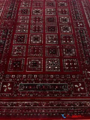 فرش قرمز خشتی 700 شانه ارزان قیمت رونیا کاشان