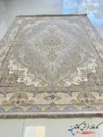فرش نقره ای 1500 شانه طرح محوا کاشان