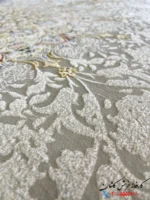 فرش نقره ای گل برجسته طلاکوب 1500 شانه محوا کاشان