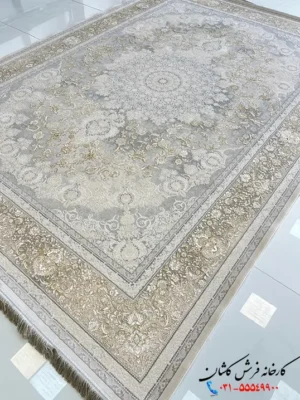 فرش وینتیج طلایی 1500 شانه طرح صبا کاشان