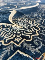 فرش چکاوک سرمه ای 1200 شانه کاشان