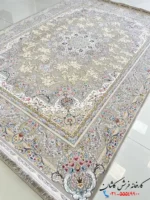 فرش کلاسیک نقره ای 1500 شانه طرح بهار کاشان