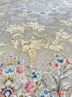 فرش کلاسیک نقره ای جدید 1500 شانه طرح بهار